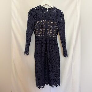 Zara navy lace dress